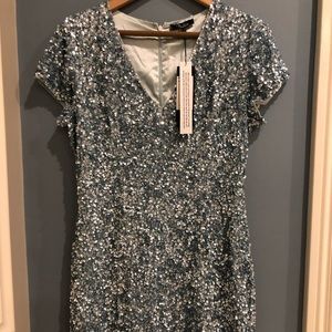 Parker sequin dress in blue. Cocktail dress